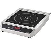 Lacor - 69132 - Placa Inducción Portátil, Superficie de Cristal, Control Táctil, 17 Niveles de Potencia, Dos Fuegos 12 y 28 cm, Sistema de Seguridad IPX3, 3500W, 44 x 34 x 12 cm, INOX, Negro