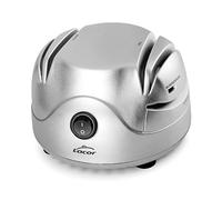 LACOR - 69141 - Afilador de Cuchillos Eléctrico, Cuatro ranuras con ventosa, Afila Cuchillos, Tijeras, Destornilladores, Seguro y fácil de usar, Potencia 60W, Pequeño y Compacto, 13x15x9cm, Plata