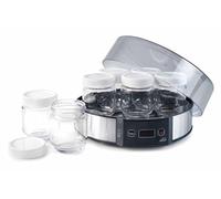 Lacor 69245 Yogurtera, Capacidad 7, Tapa de Cristal, Temporizador, Vasos Aptos para Lavavajillas, 8-14 Horas Preparación 20 W, Polipropilelo