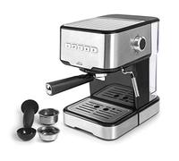 Lacor 69256 - Cafetera espresso con 2 salidas de café y función de calentar/espumar la leche, apta para café molido y cápsulas ESE, 21x26'5x30 cm