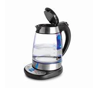 Lacor 69292 - Hervidor Agua eléctrico de Cristal, 1.7L, 2200W, Acero | En acero inoxidable, para un uso práctico y profesional en cocina; con 1,7 L de capacidad, práctico y fácil de guardar