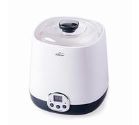 Lacor - 69345 - Yogurtera HERA Supersilenciosa, Ideal para hacer Kéfir y Yogur Griego, Contiene Temporizador 48 horas, Pantalla LED, Capacidad: 1L, Ø 17,5 x 20 cm, Blanco