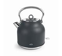 Lacor 69397 - Hervidor de agua retro en acero inoxidable 18/10 con tecnología STRIX, acabado en gris mate, 1'7 L