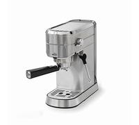 LACOR - 69429 - Cafetera Espresso, Para Preparar Todo Tipo de Cafés, Café Molido o Cápsulas Monodosis, Con Vaporizador, Antigoteo, Accesorios Incluidos, Acero Inoxidable, 20 Bares, 1450 W, 1.25 L