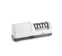 LACOR - 69432 - Afilador de Cuchillos Drei, Eléctrico 18 W, 3 Etapas, con Discos de Diamante, Para Cuchillos de Acero y Cerámica, Base Antideslizante y Magnética, 2800 r.p.m., Medidas 26,5x10,7 cm