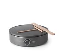 Lacor - 69433 - Crepera Eléctrica 1500W, Creps XL, Termostato Regulable, Indicador Luminoso, Incluye Rastrillo y Espátula de madera, Eco y 100% libre de PFOA, Placa Ø33 cm