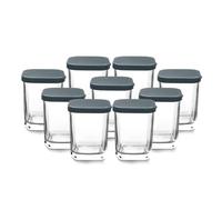 Lacor - 69438 - Vasos Yogurtera, Tarro de Cristal Transparente, 9 Unidades, Apto para Lavavajillas, Libre BPA, Capacidad: 170 ml