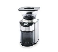 LACOR 69485 - Molinillo de Café Eléctrico Kaldi, Placas Cónicas de Acero Inoxidable, 200W, 19 Niveles de Molido, Incluye Cuchara y Cepillo, Capacidad 200g, 1-12 Tazas, Bloqueo de Seguridad, Negro