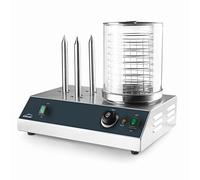 Lacor - 69543 - Cocedor de Salchichas, Máquina Profresional para Salchichas, 3 pinchos para Calentar Panecillos o Bollos, Acero inoxidable, Temperatura 35ºC-100ºC, Capacidad: 1 L