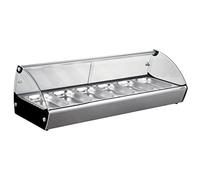 Lacor - 69603 - Vitrina Térmica, Expositor de Alimentos, Cristal y Acero Inoxidable, 800 W, Capacidad: 6xGN 1/3, Termostato Regulable: 30ºC - 90ºC