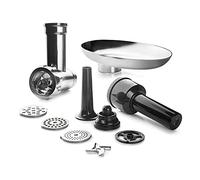 Lacor 69685 Set Accesorios Batidora, Complementos Carne o Hacer Salchicas, Embutidora y Kibbe, 4 Cuchicas para Picar, Acero Inoxidable, Negro, INOX