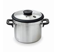 LACOR - 71786 - Olla a presión Súper rápida con Asas Termorresistentes Sicuro - Inducción - Acero Inoxidable 18/10 - Fondo termodifusor - 6L - 22cm.