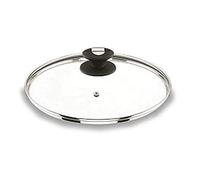 LACOR 71916 - Tapa De Cristal con Desvaporizador De 16 cm- Transparente | En cristal templado, conserva el calor y evita salpicaduras; ideal para cocina profesional y uso diario en casa