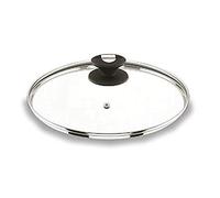 LACOR 71924 - Tapa De Cristal con Desvaporizador De 24 cm- Transparente | En cristal templado, conserva el calor y evita salpicaduras; ideal para cocina profesional y uso diario en casa