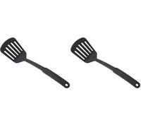 Lacor - 98906 - Espátula Perforada 32cm Nylon - Negro (Paquete de 2)