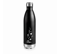 Lacor Botella de acero inoxidable con doble pared, negra, 0,75 litros