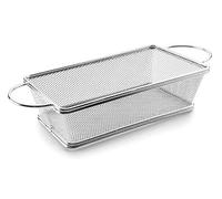 Lacor Cestillo Rectangular con Asas, Acero Inoxidable, Gris, 21x11x6 cm