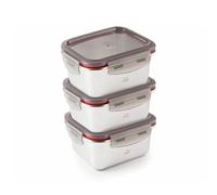 Lacor Ecoinox - Lote De 3 Recipientes Rectangulares Baby De 0.25l En Acero Apto Microondas