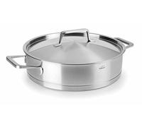 LACOR - Foodie Tartera con Tapa, Acero Inoxidable, Gris, 28x6x9 cm | En acero inoxidable, para un uso práctico y profesional en cocina; ideal para cocina profesional y uso diario en casa