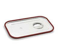 Lacor GN 66904Z - Tapa con junta de silicona para Cubetas 1/3 de Lacor con asa, Acero Inoxidable