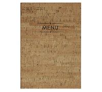 Lacor Velázquez collection 28331 - Porta Menú fabricado en Similpiel con fundas fijas de PVC en piel de naranja resistentes, Termosellado en color marrón, 23x32 cm (A4)