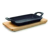 Lacor 25874 - Mini plancha grill lisa rectangular magma 22.5 x 10 x 2.5 cm hierro fundido, color negro