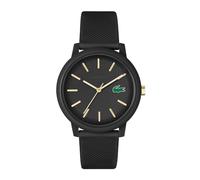 Lacoste.12.12 Collection 2011444 - Reloj analógico para Hombre, con Correa Negra de Silicona y Caucho