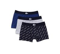 Lacoste 5H1774 Boxer Corto para Hombre, Marine/Blanc-Argent Chine, S (Pack de 3)