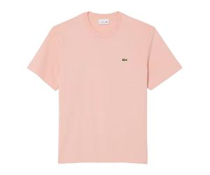 Lacoste- Basic Logo Crewneck Tee- Tops- Hombre- Rosa- S- Basic Logo Crewneck Tee