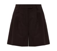 Lacoste - Bermudas Oversized de Lana Mezclada con Pliegues - Shorts - Mujer - Marrón - L -