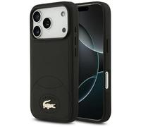 Lacoste Bliss Magsafe Funda IPHONE 17 Pro Cuero Sintético Negro Logo Metal