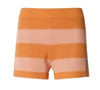 Lacoste- Pantalones Cortos de Punto de Malla a Rayas- Shorts- Mujer- Naranja- S- Pantalones Cortos de Punto de Malla a Rayas