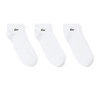 Lacoste Calcetines Bajos Blancos con Cocodrilo Bordado Pack 3 | 77% Algodón, Estructura Elástica, Uso Deportivo y Diario, Mantiene los Pies Secos, Ajuste Anatómico