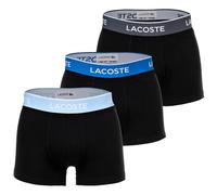 LACOSTE Lote de 3 boxers, de algodón stretch. Color Noir + ceint. bleue