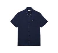 Lacoste - Camicia di Lino a Maniche Corte - Shirts - Hombre - Azul - L -