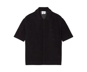 Lacoste - Camicia in maglia traforata effetto coccodrillo - Shirts - Hombre - Marrón - M -