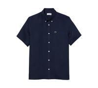 Lacoste - Camisa de Lino de Manga Corta - Shirts - Hombre - Azul - XL -