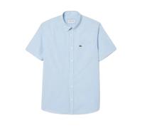 Lacoste - Camisa de Manga Corta de Cuadros Gingham de Corte Regular - Shirts - Hombre - Azul - M -