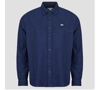 Lacoste Camisa manga larga Chemise en flanelle de coton regular fit in Marino FR 38