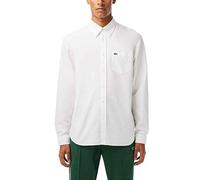 Lacoste Camisa Oxford de Manga Larga con Botones Y Ajuste Regular Camisa Hombre