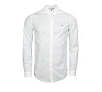 Lacoste Camisa para hombre, ajuste regular, básico, blanco, 46