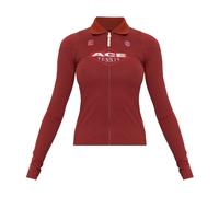 Lacoste - Camisa Polo Ajustada con Cremallera y Tejido Elástico - Tops - Mujer - Rojo - M -