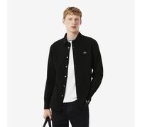 LACOSTE Camisa slim fit de piqué de algodón. Color Negro