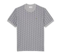 Lacoste - Camiseta de Corte Entallado con Jacquard de Monograma - Tops - Hombre - Gris - XL -