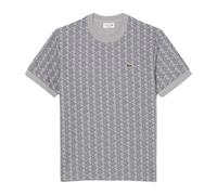 Lacoste - Camiseta de jacquard con monograma de corte slim - Tops - Hombre - Gris - XL -