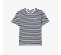 LACOSTE Camiseta de punto a rayas de cuello redondo. Color rayas azules