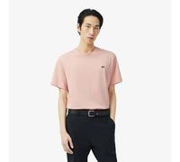 LACOSTE Camiseta de punto con cuello redondo. Color salmón