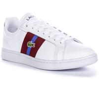 LACOSTE Carnaby Pro 124 1 SMA Cordones Tribunal Zapatillas Blanco Granate Hombre