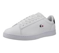 Lacoste Carnaby Set - Tenis de piel para hombre, WHT/NVY/ROJO, 40 EU