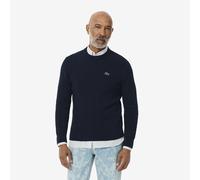 LACOSTE Chaleco con cuello redondo de punto trenzado. Color Azul Marino